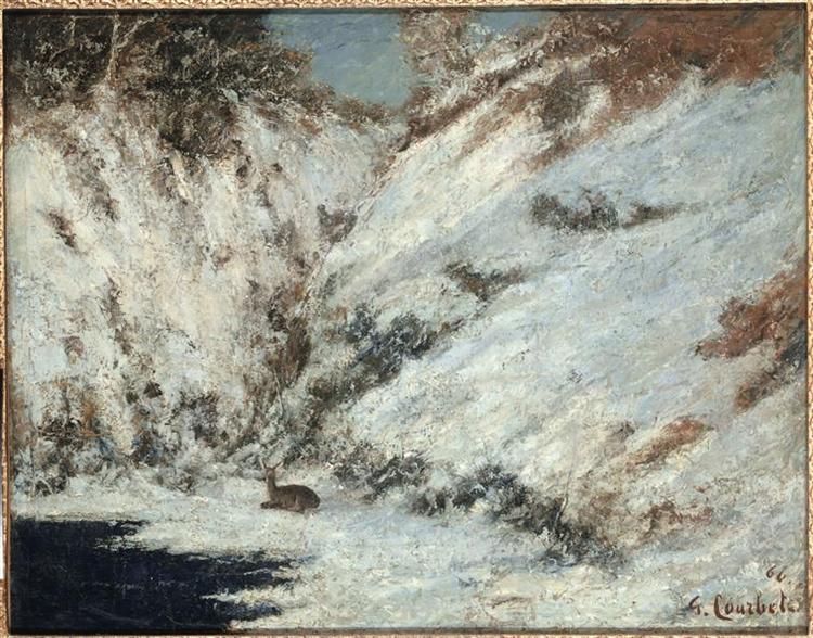 Paysage neige dans Jura - 1866