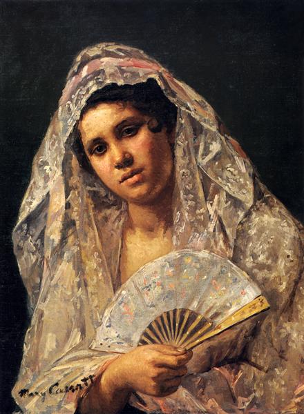 Spansk danser med blonder mantilla - 1873