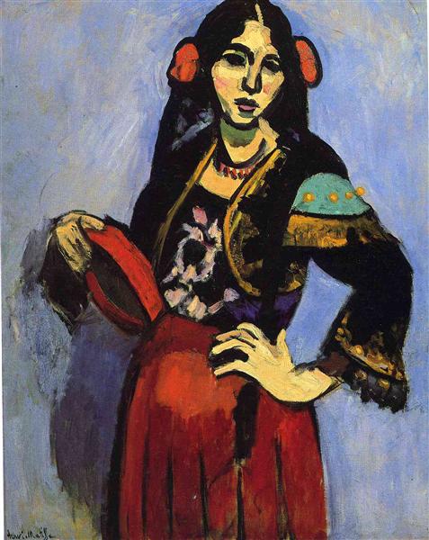 Spanische Frau mit Tambourine 1909