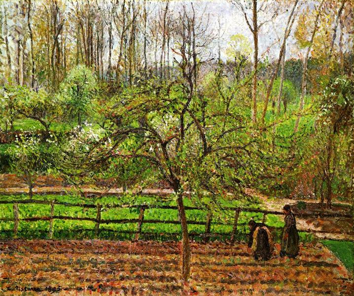 Lente - grijze tijd - Eragny - 1895