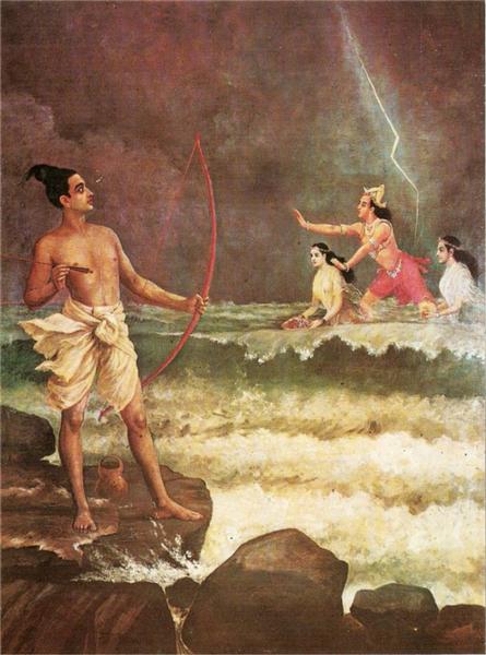 Sri Rama overcoming the sea