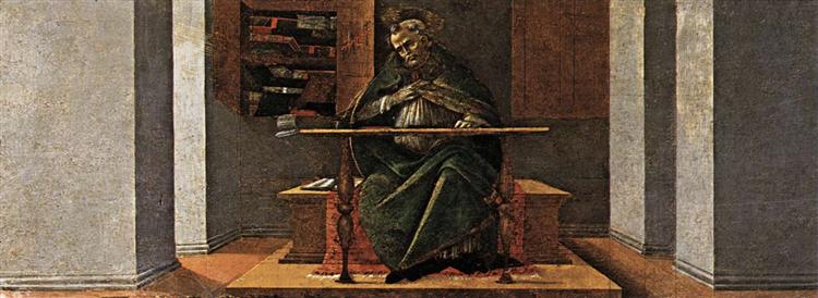 San Agustín in his study - Pedel Panel of the Altarpiece of San Marcos - 1490