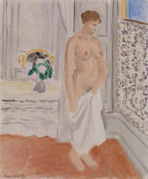 Desnudo de pie cerca de la ventana 1919