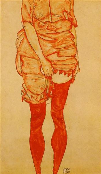 Femme debout vêtue de rouge - 1913