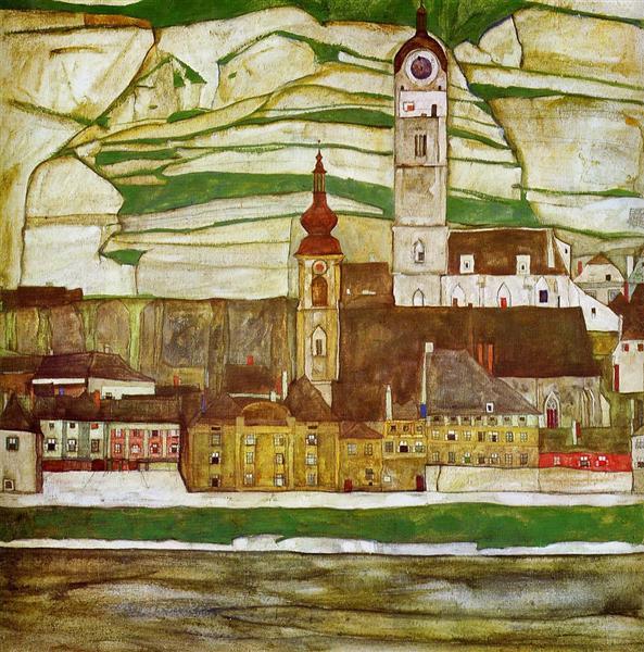 Stein in the Danube - seen from the south - 1913