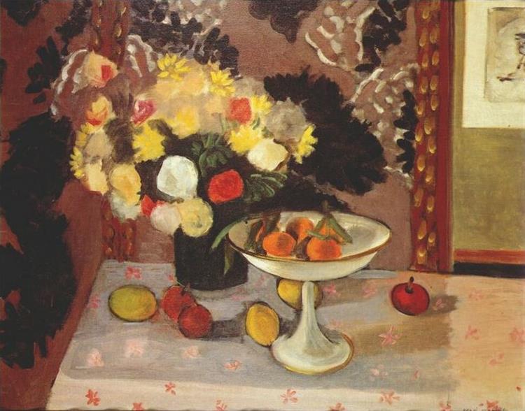 Nature morte (Bouquet et compotier) 1925 