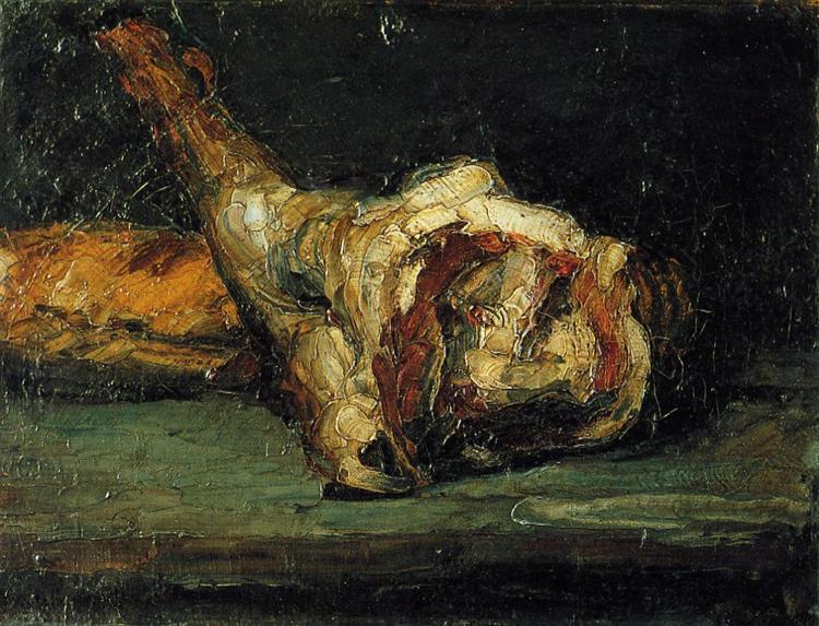 Still Life of Bread and Leg of Lamb - 1866