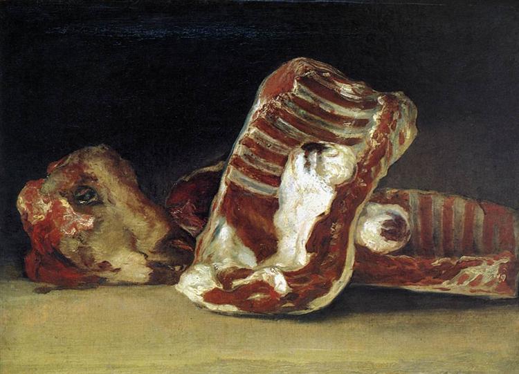 Still Life of Ribs and Sheep's Head - The Butcher's Counter - 1812