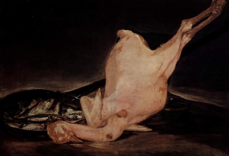 Naturaleza Muerta - Pavo Desplumado Y Sartén Con Pescado - 1812