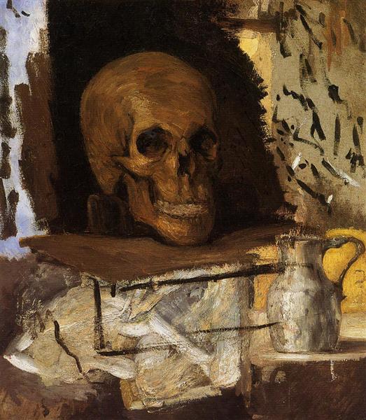 Naturaleza Muerta Con Calavera Y Jarra De Agua - 1870