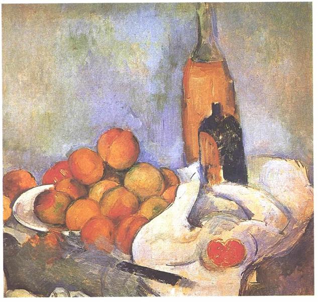 Bodegón avec bouteilles et pommes - 1898