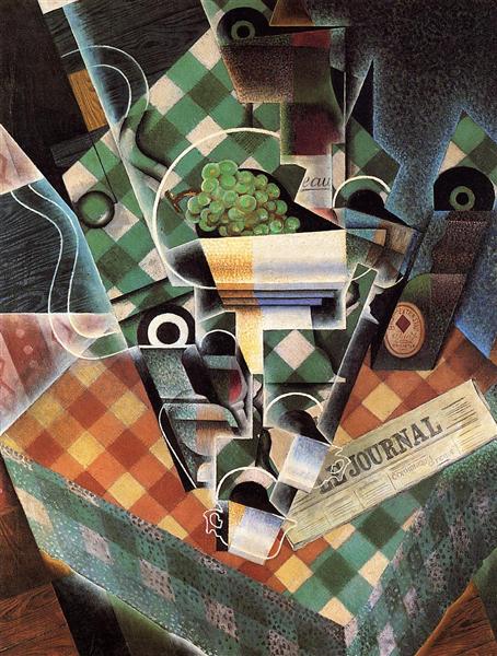 Still Life with Checkered Tablecloth - 1915