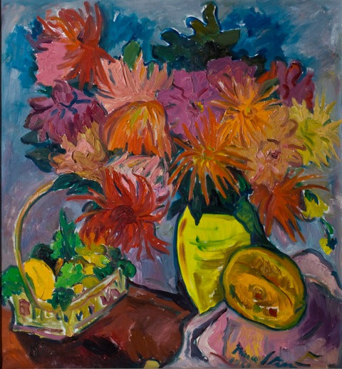 Still Life with Dahlias and Fruit - 1960