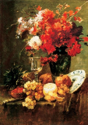 Bodegón with flowers and fruits - 1882