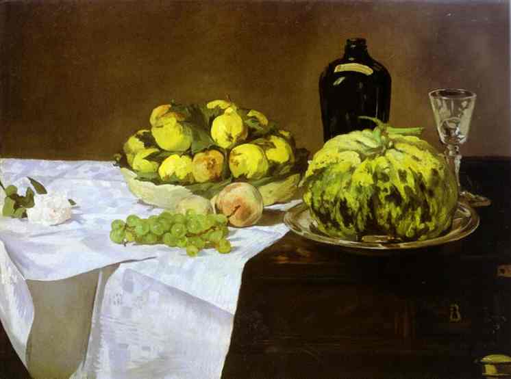 Bodegón mit Melone und Pfirsich - 1866