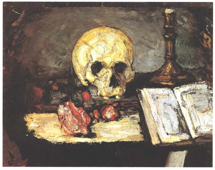 Bodegón Con Calavera - Vela Y Libro - 1866