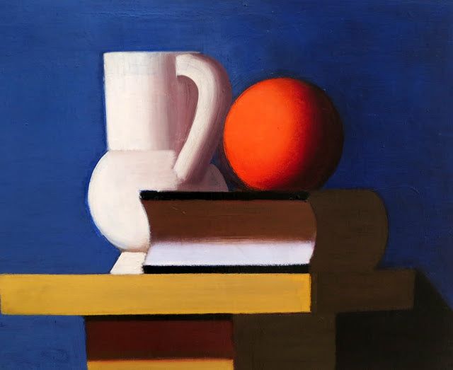 Still Life With white jar - orange and book - 1933