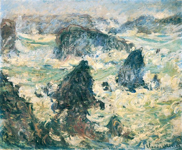 Storm sulla costa di Belle -il - 1886