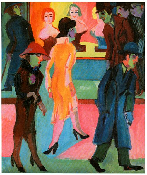 Scena di strada davanti a un barbiere - 1926