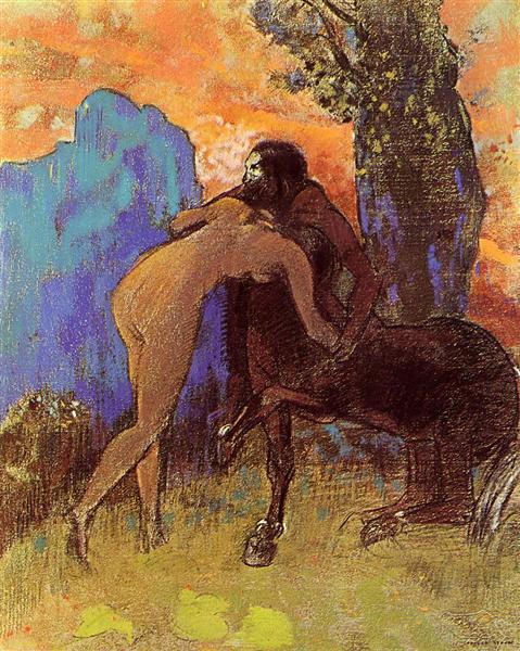 Kampf zwischen Frau und Centaur - 1905