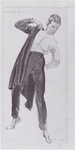 Student - appelliert an seine Robe - 1909