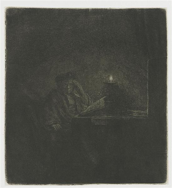 Student at a Candlelit Table - 1642