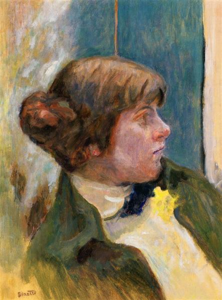 Studie zum Profil einer Frau mit einer Fliege - 1906