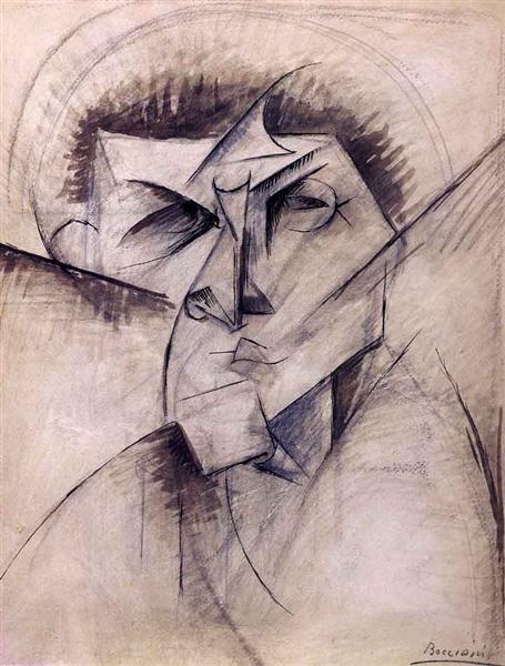 Study for sculpture 'empty and complete summaries of a head' - 1912