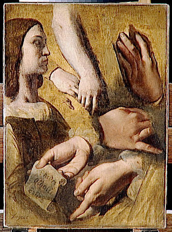 Study for the apotheosis of Homero Rafael Hands by Apeles - Raphael Racine