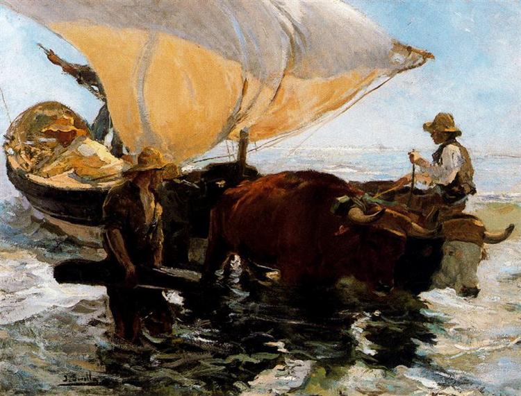 Study for 'The return of fishing' - 1894