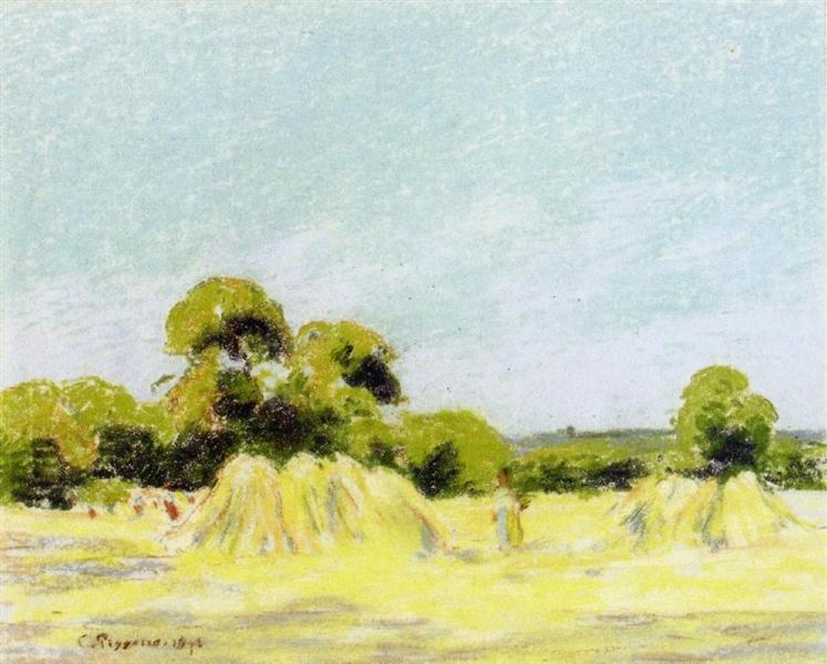 Study for harvesting in Montfoucault - 1879