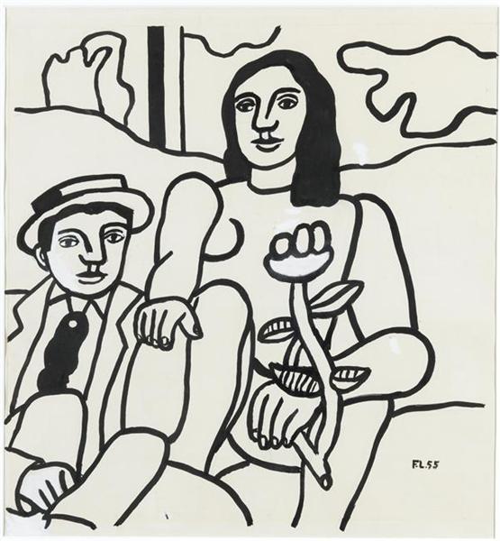 Study for the two lovers - 1955