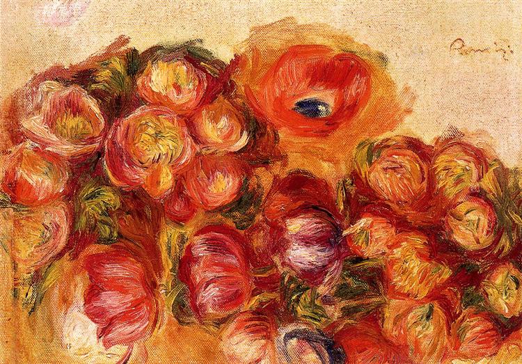 Study of flowers, anemones and tulips - 1910