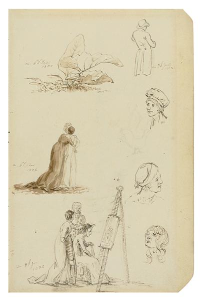 Étude de tête - Figures - et feuillage - 1802