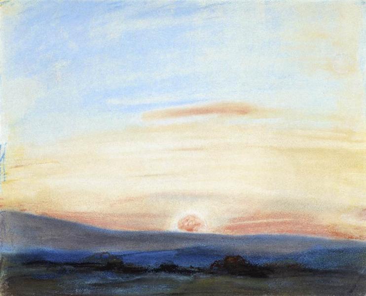 Estudio Del Cielo - Sol Poniente - 1849