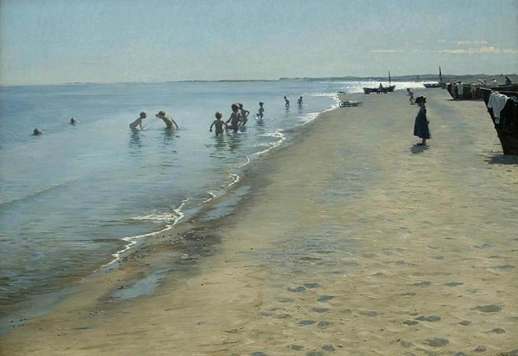 Sommerdag på den sydlige strand i Skagen - 1884