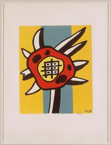 Sonnenblume auf gelbem Hintergrund - 1953