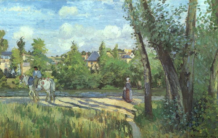 Lumière du soleil sur la route Pontoise - 1874