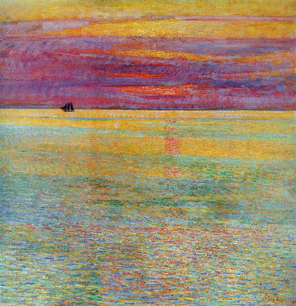 Sonnenuntergang auf See - 1911