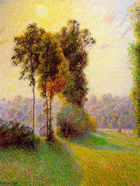 Sunset at Sent Charlez. Eragny - 1891