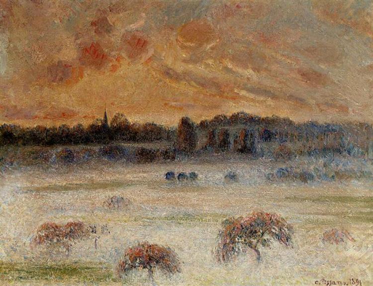 Puesta De Sol Con Niebla - Eragny - 1891