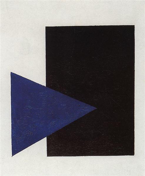 Suprematismus mit blauem Dreieck und Black Square - 1915