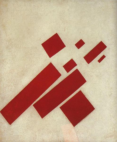 Supremeism with eight red rectangles - 1915