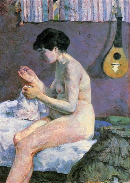 Suzanne Sewing - Studio di un nudo - 1880