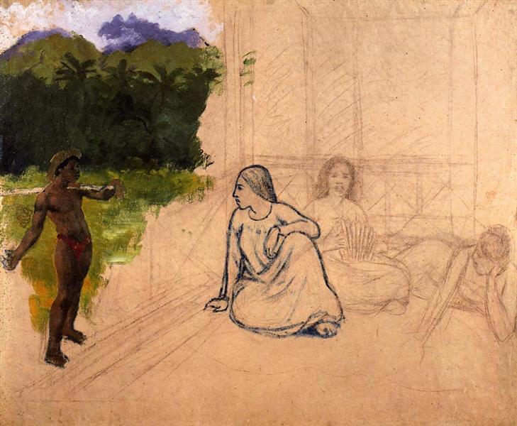 Tahitians at Rest (Unfinished) - 1891