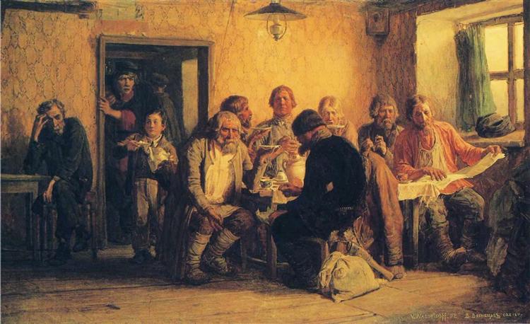 Drinking tea in a tavern - 1874