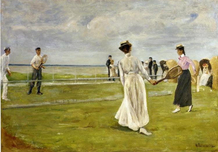 Jeu de tennis au bord de la mer - 1901