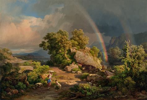 Paisaje Italiano Con Un Arco Iris - 1841