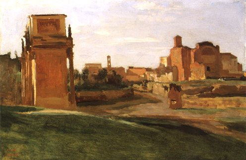 O arco de Constantino e o Fórum - Roma - 1843