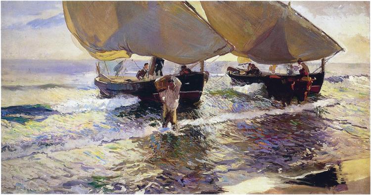 La Llegada De Los Barcos - 1907